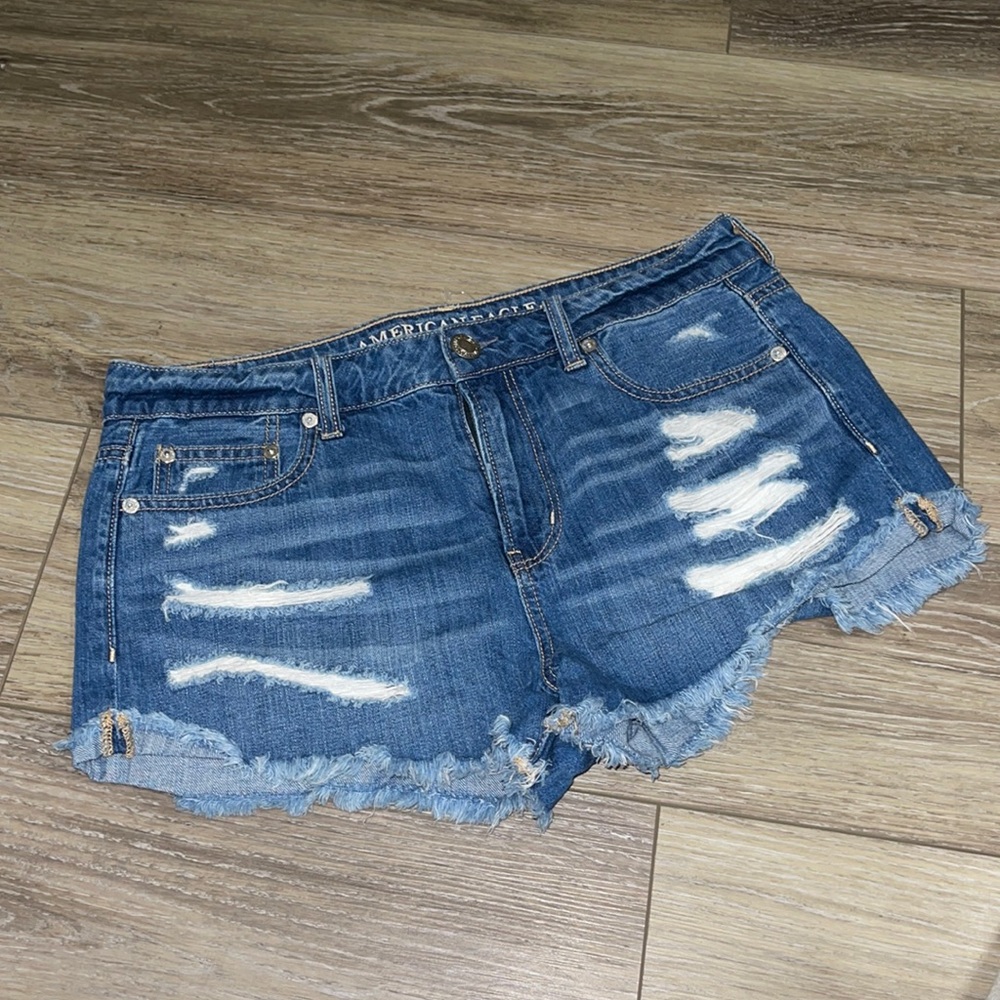 American Eagle mid rise jean shorts.